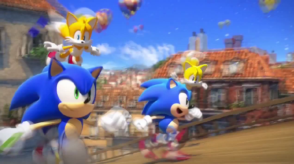 Sonic Generations Modern Sonic Meets Classic Sonic Sonic Generations Modern Sonic And Classic Sonic