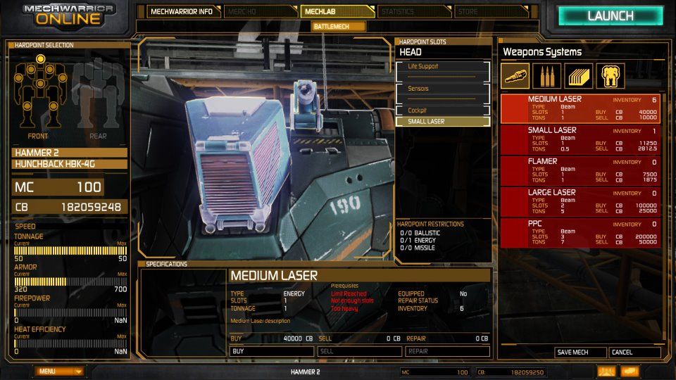 New MechWarrior Online Screenshots Showcase the Mechlab