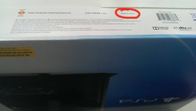 Not All PS4 Sold in Europe are Made in Japan as Revealed by Picture