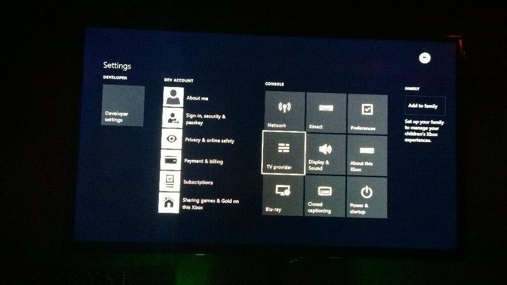 Here's How the Settings Screen of the Xbox One Looks on a Dev Unit ...