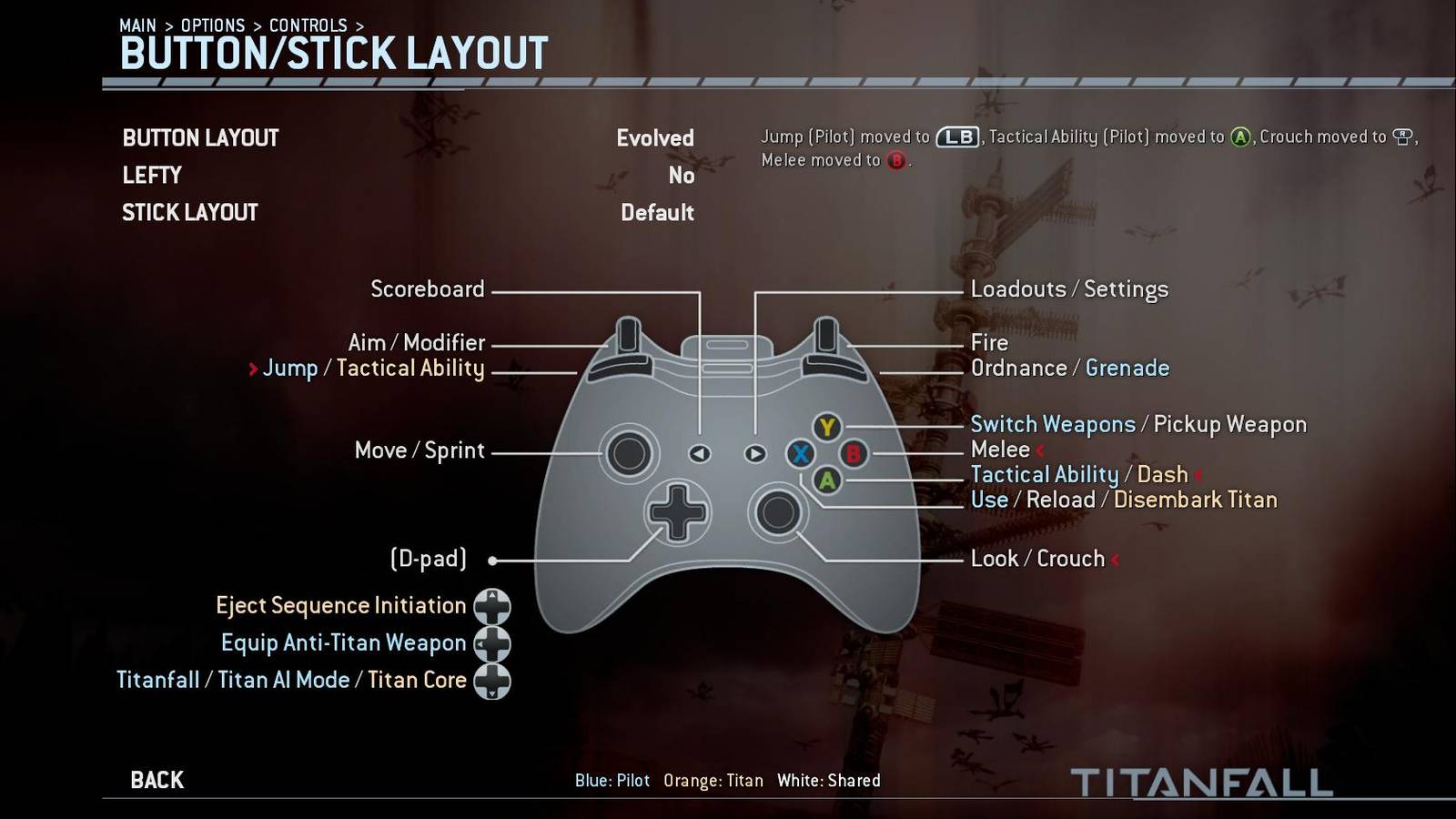 Titanfall's Xbox One Final Control Schemes Revealed; Six Different ...