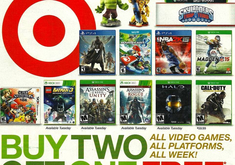 Target is Offering B2G1 Free Game Across All Platforms Until November 15th