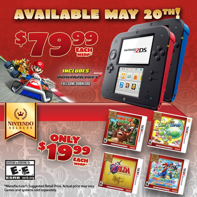 Nintendo 2DS Gets Price Drop to $79.99 Next Week