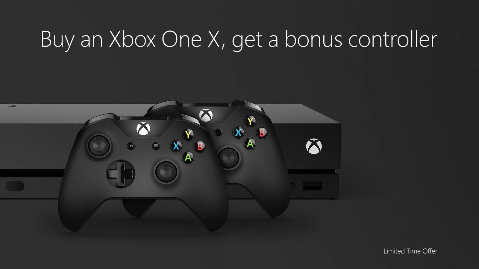 Get a Second Controller Free with a New Xbox One X Purchase