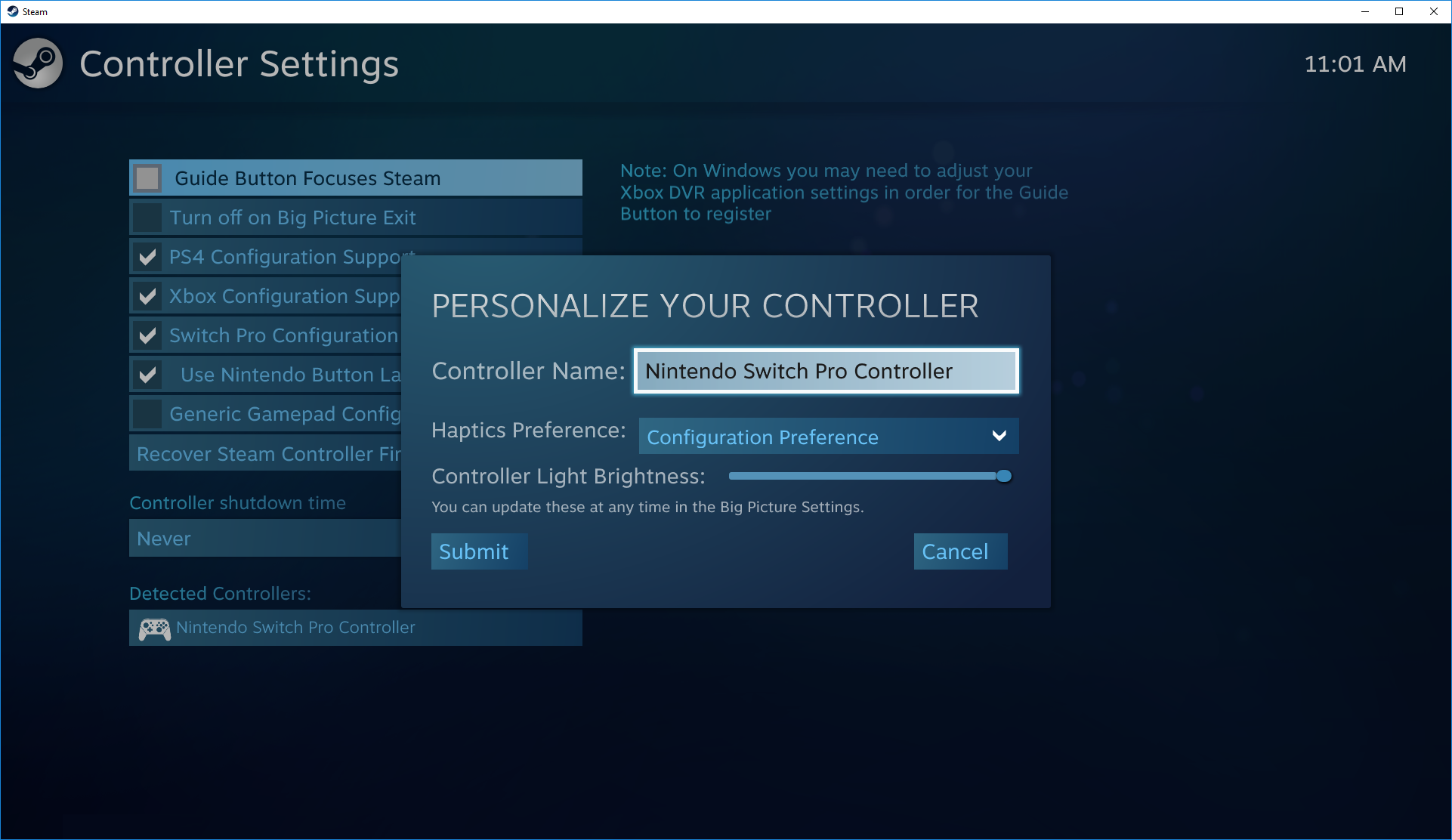 Steam Adds Controller Support for the Nintendo Switch Pro Controller