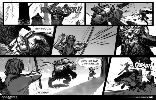 God of War Concept Art Comic Strip
