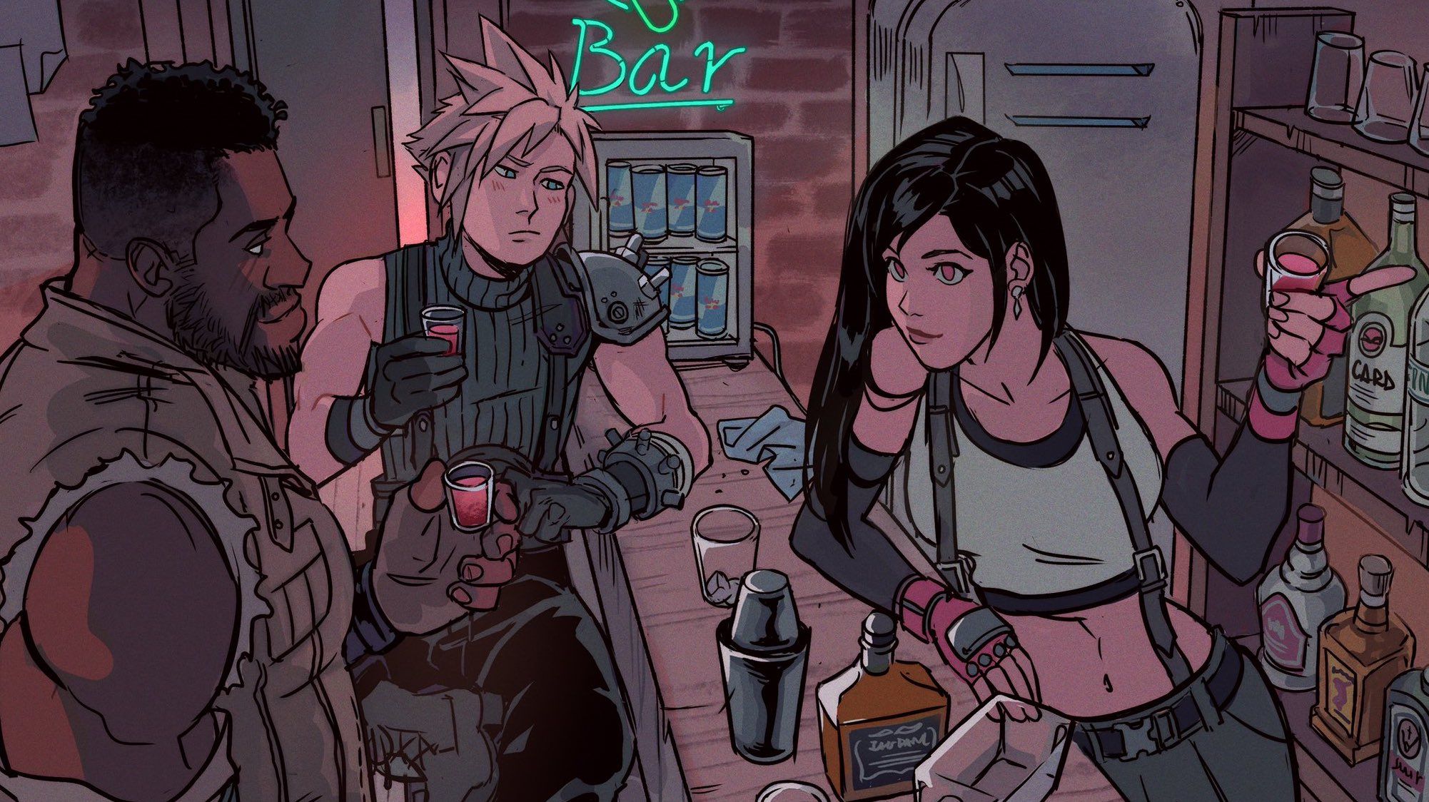 Final Fantasy VII Remake Fan Art Shows 7th Heaven Illustrated by
