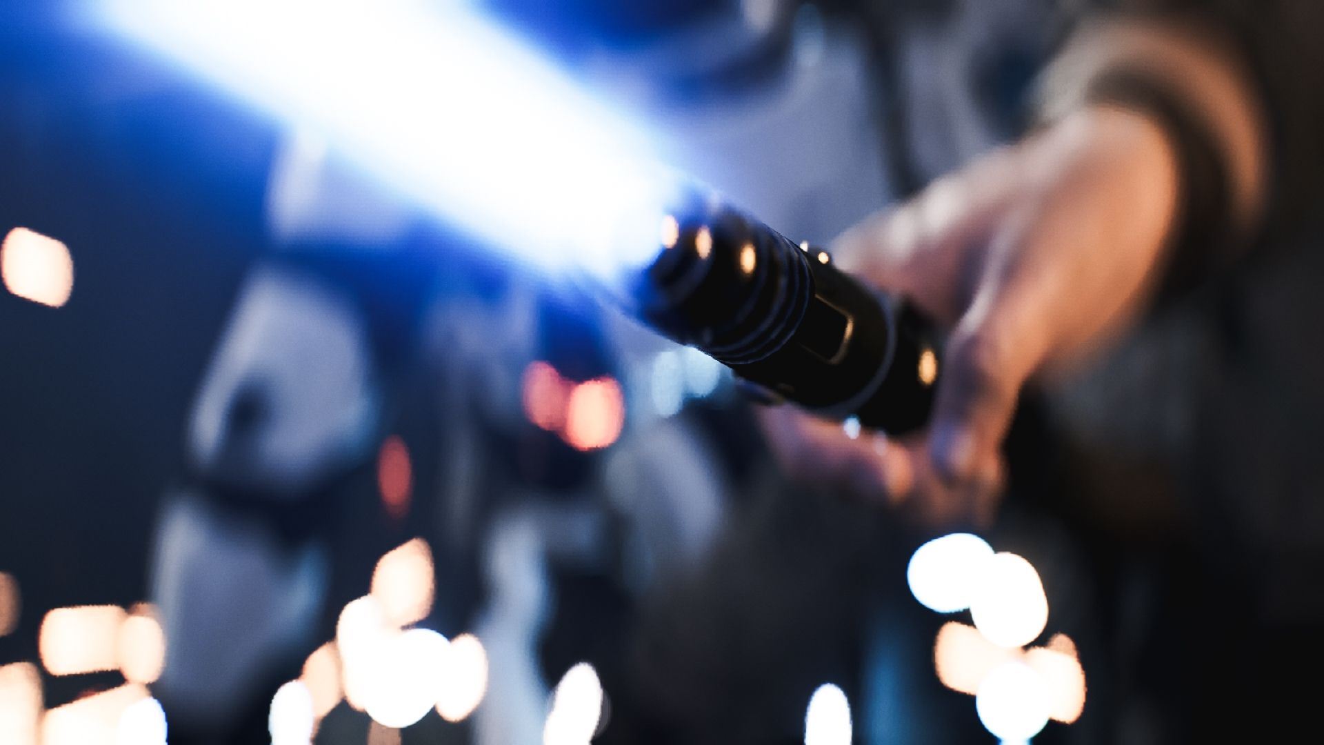 Star Wars Jedi Fallen Order close up of blue lightsabre