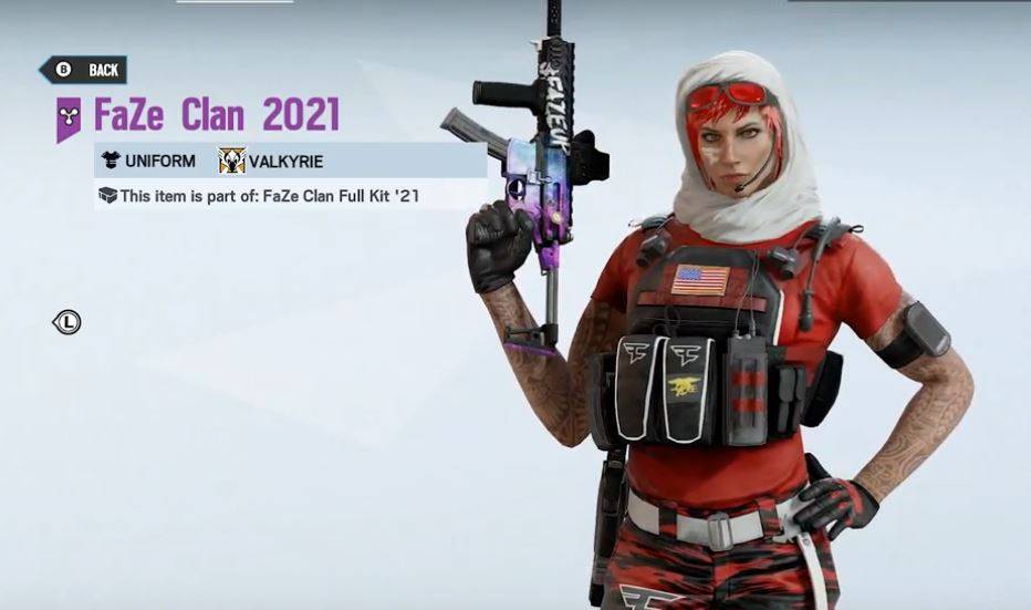 All Faze R6 Skin Kits in 2021 - Valkyrie, Goyo, Caveira, and Hibana