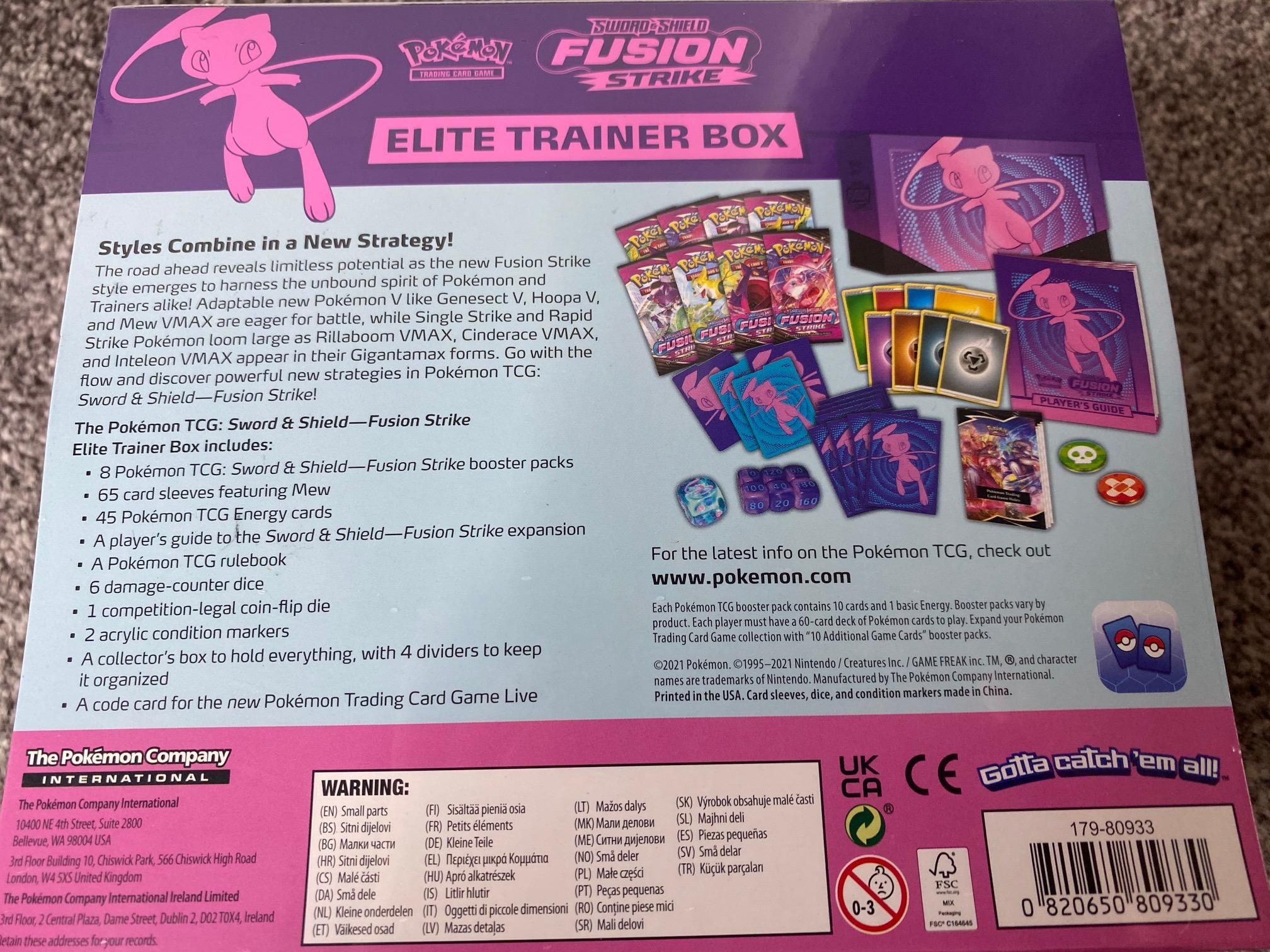 pokemon fusion strike elite trainer box card list Empty FUSION STRIKE Products and Set