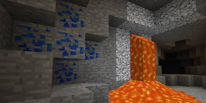 Minecraft - lapis lazuli ore in a cave