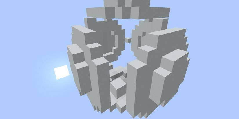 Minecraft - white sphere with deepened caps