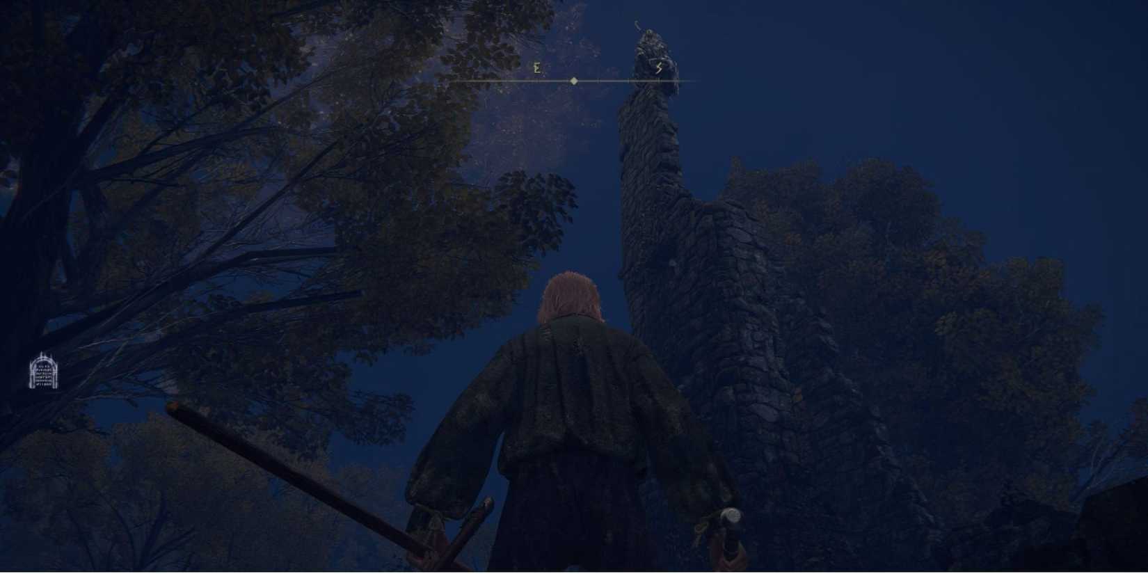 Elden Ring players looking up toward Blaidd in the game.