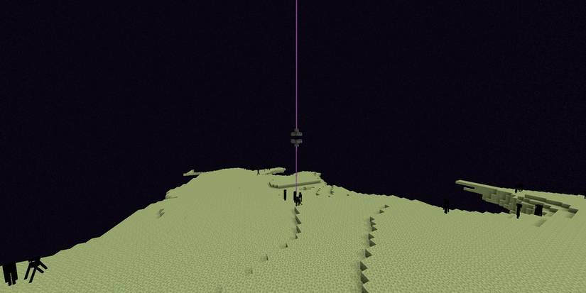 Minecraft - End Gateway with purple beacon