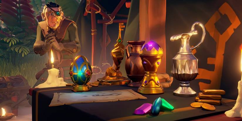 Sea of Thieves - Gold Hoarders' hoard on a table