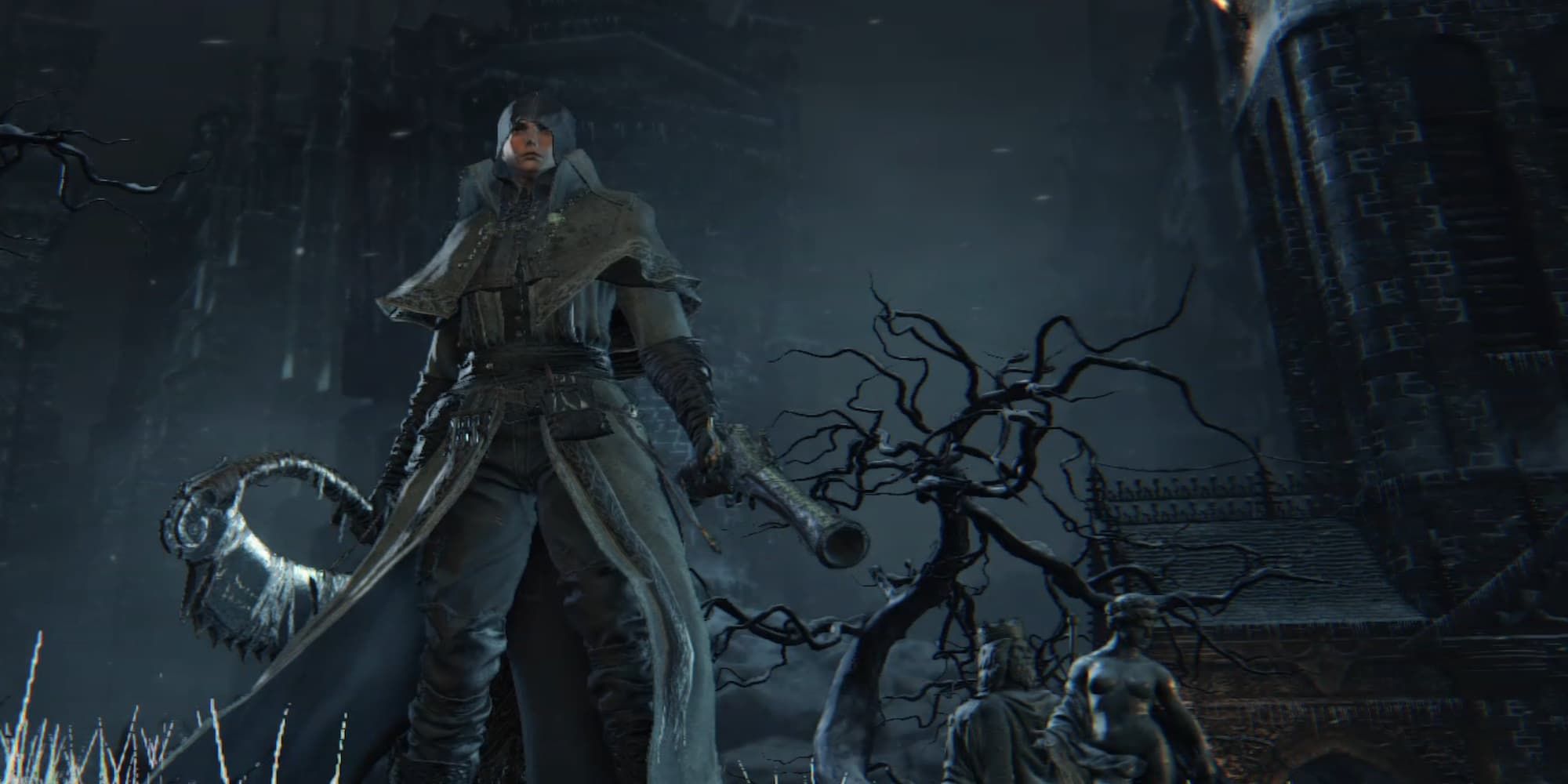 Bloodborne player wearing church armor