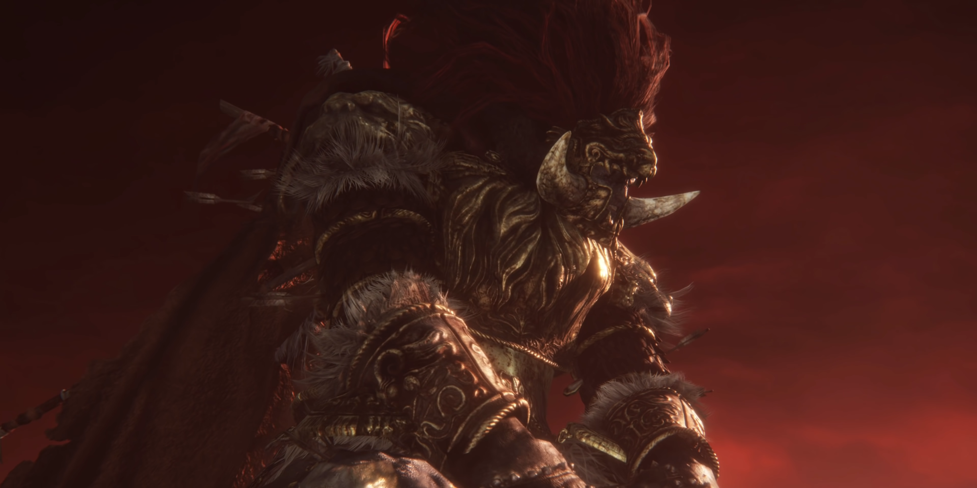 This is a screenshot of Starscourge Radahn's introductory cutscene in Elden Ring