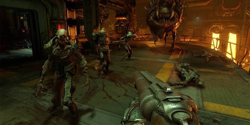 Doom 2016 Shotgun Gameplay Against Some Of The Basic Enemies