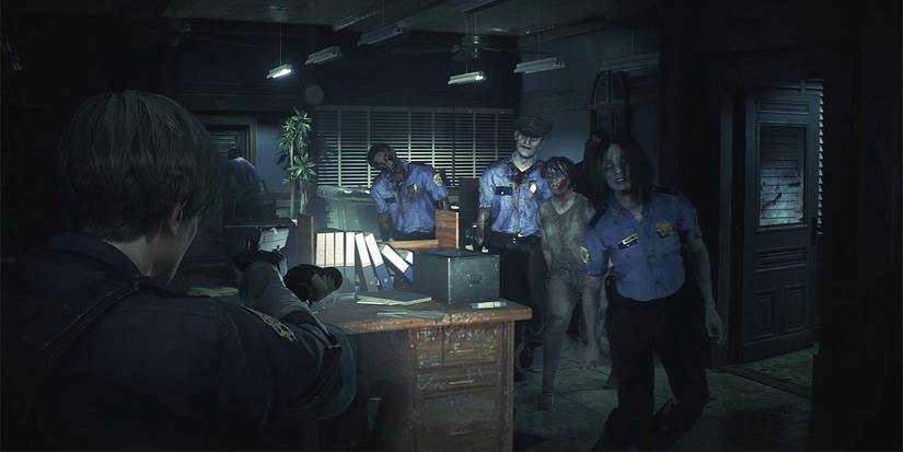 Resident Evil 2 Gameplay In Police Station Against Police Zombies