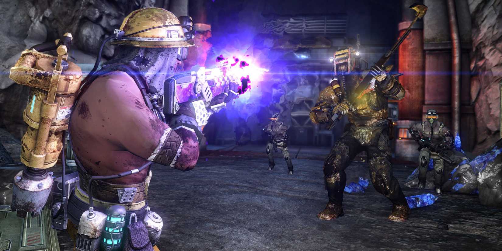 Shoot an enemy in a scene from Defiance 2050