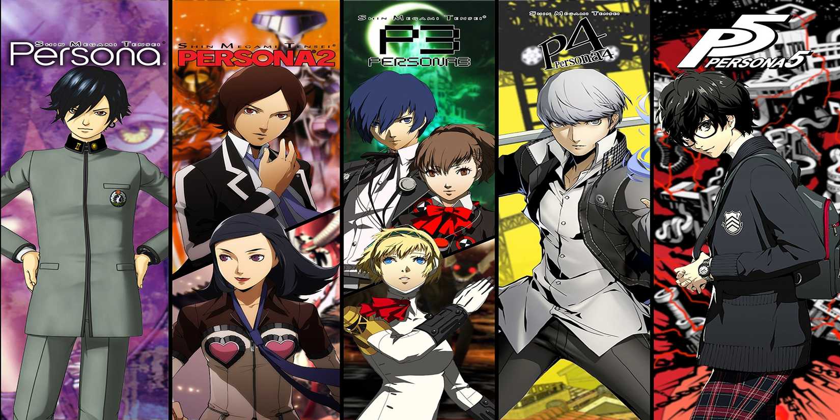 Split image of the protagonists from all the Persona games