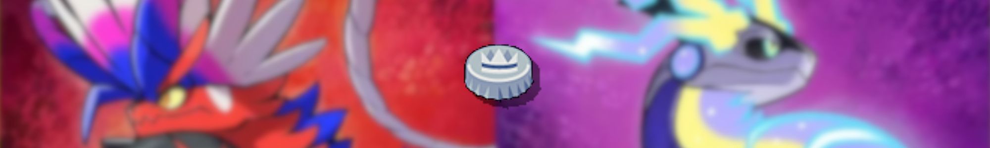 Image of Koraidon and Miraidon in the background and a Bottle Cap in the foreground from Pokemon Scarlet & Violet.
