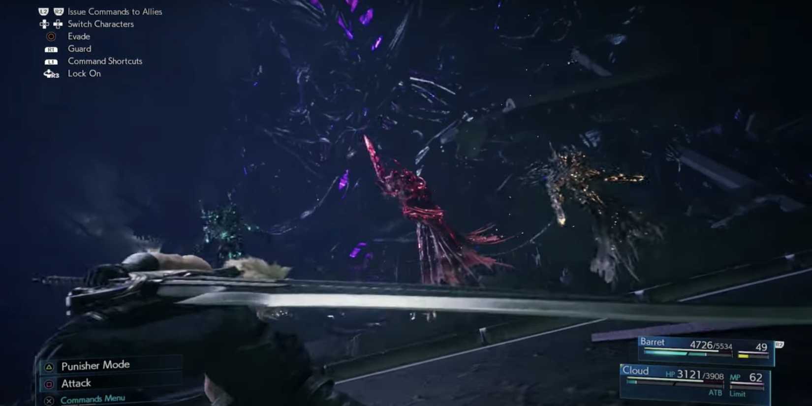 Cloud And Barret Fighting The Whisperer Boss
