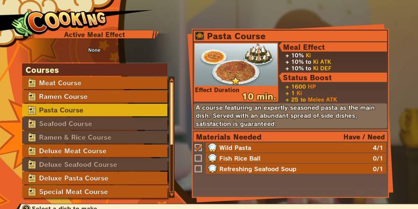 Dragon Ball Z: Kakarot - How To Make Full-Course Meals
