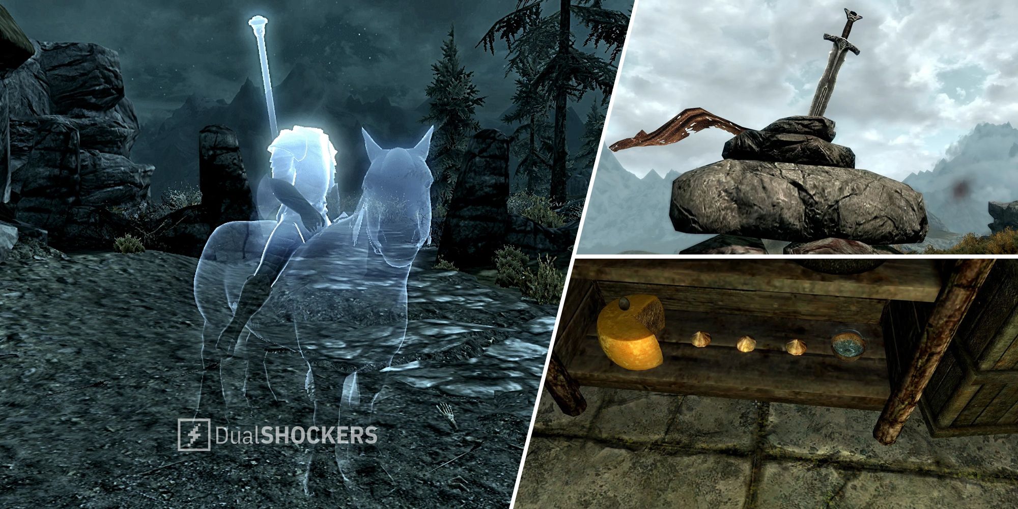Skyrim The Headless Horseman, Excalibur, and Pac-Man easter eggs