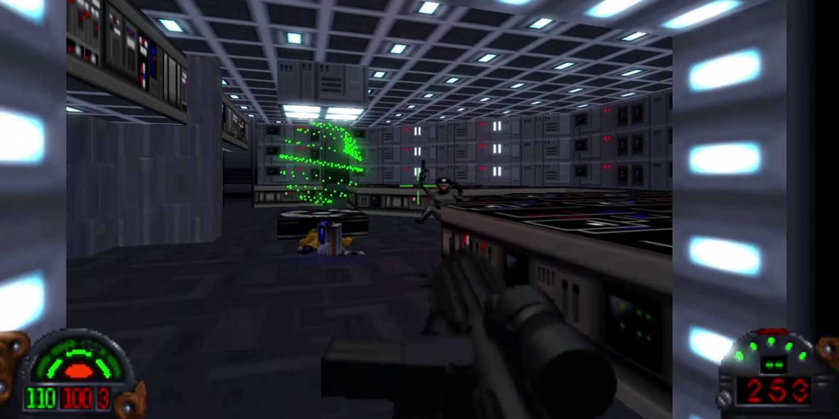 Star Wars Dark Force Blaster is pointed at the enemy