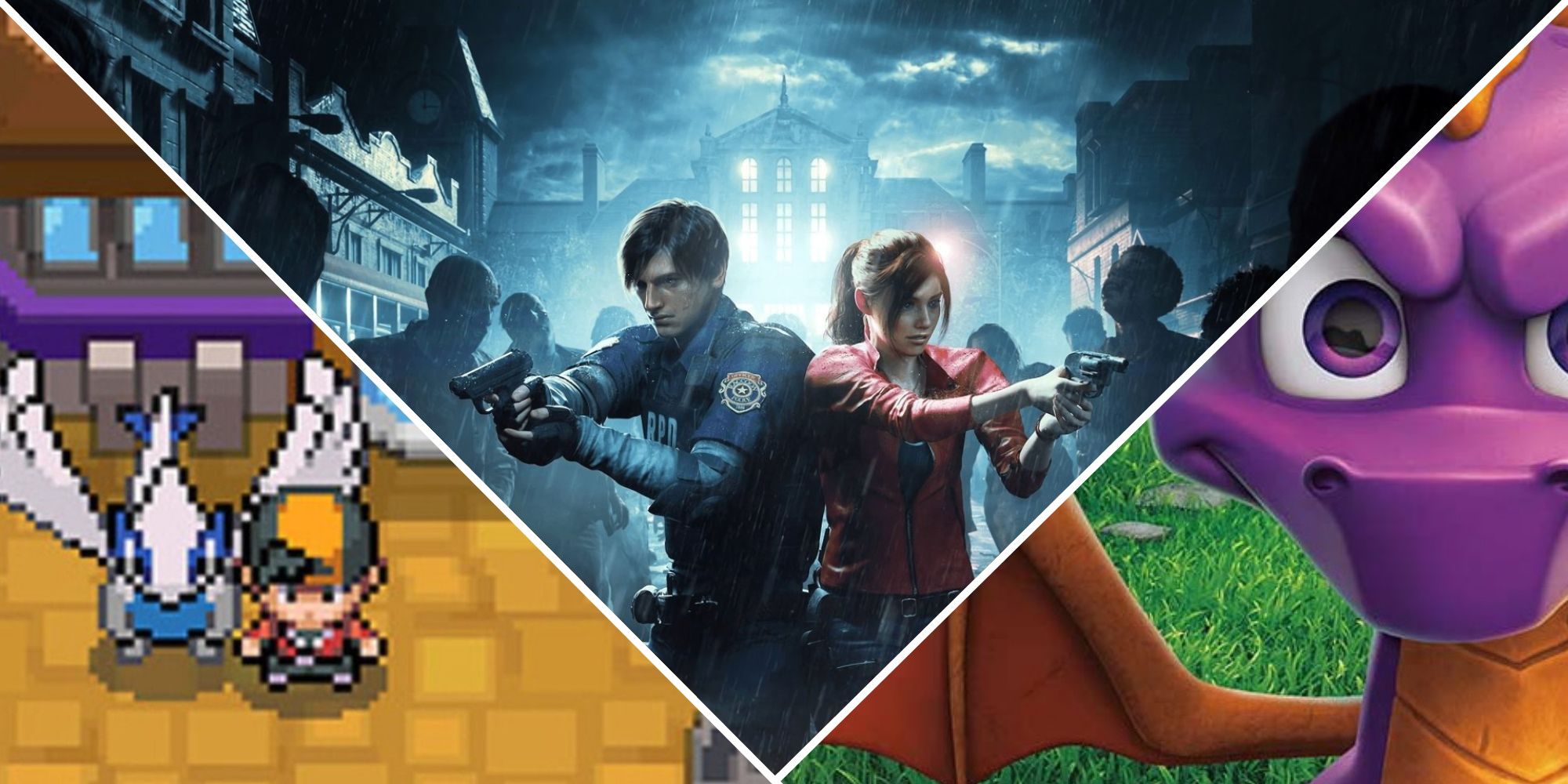 Pokemon Heartgold, Resident Evil 2, and Spyro Reignited