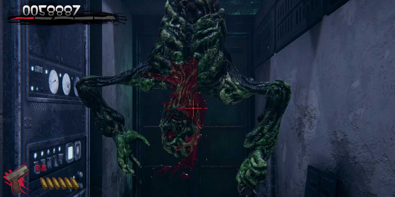 House of the Dead Remake Upside down necrotic zombie that is all green