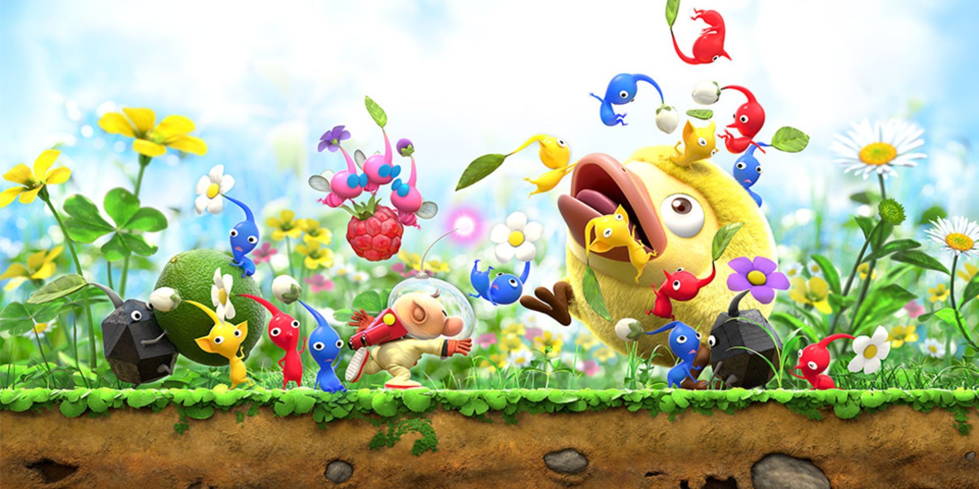 Pikmin 3 Player Captain attack with pikmins