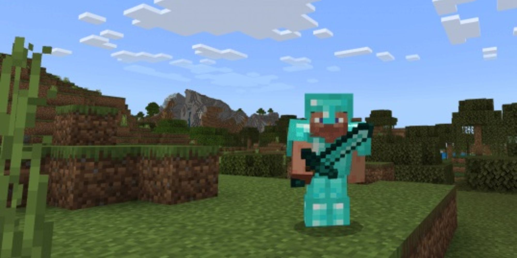 Minecraft Steve with the Diamond Sword in Diamond Armor