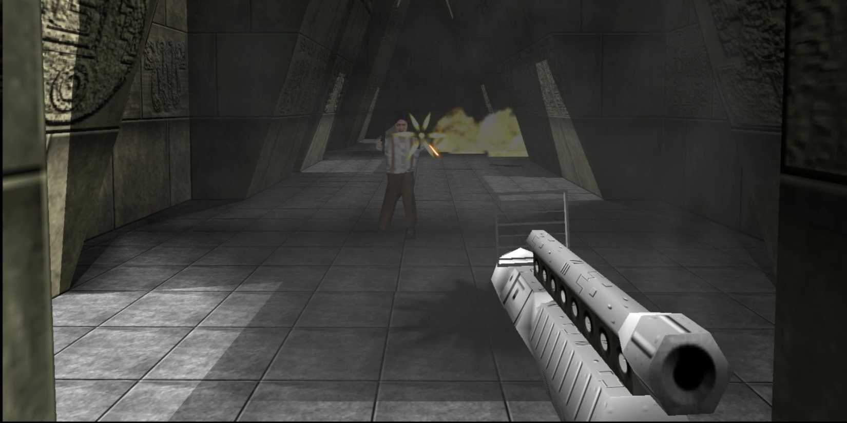 nintendo rare studio n64 fps game goldeneye aztec secret level