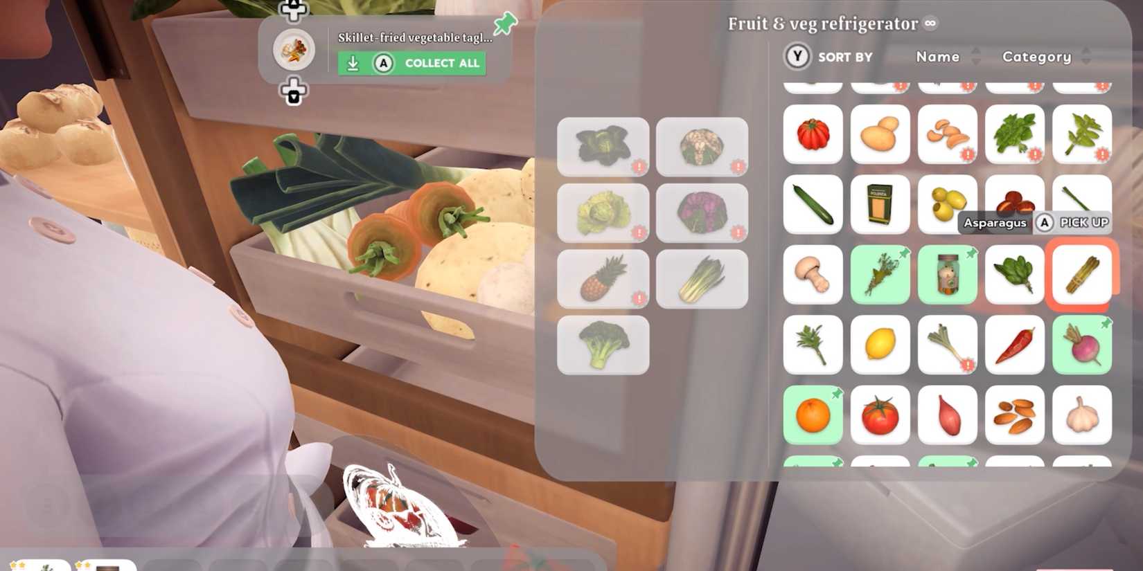Chef Life: A Restaurant Simulator, Fruit and Vegetables menu
