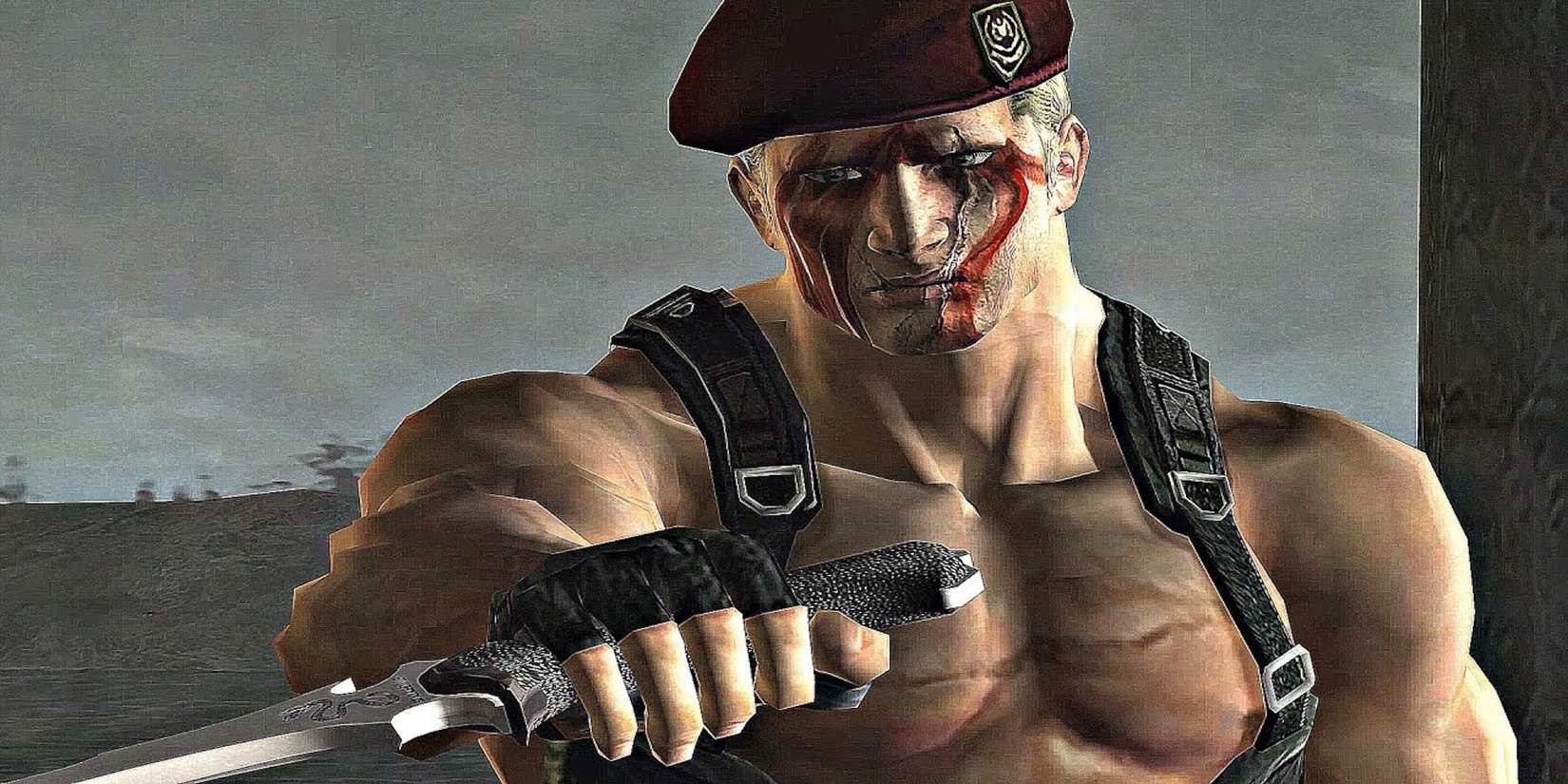 Jack Krauser holding a knife (Resident Evil 4)