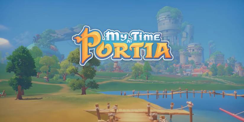 City of Portia in the background, with the text My time at Portia