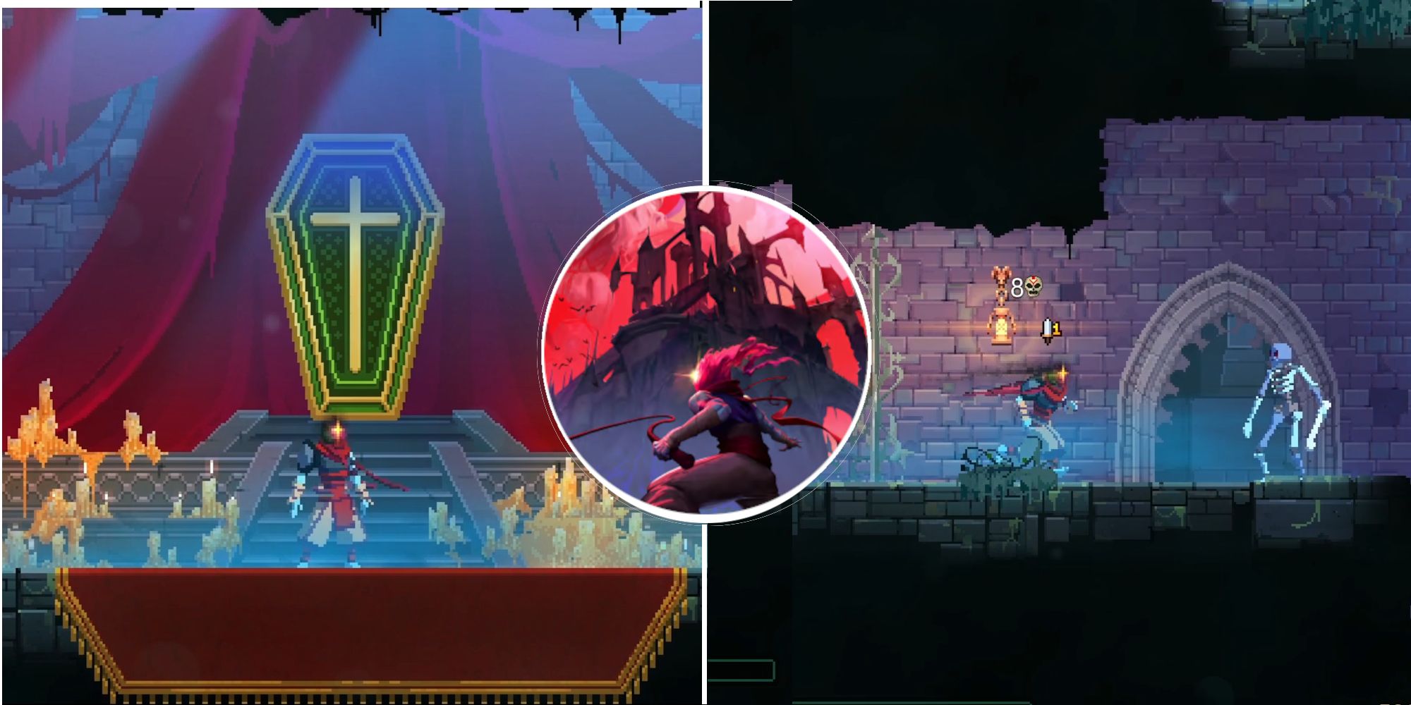 Prisoner explores the new castle in Dead Cells DLC