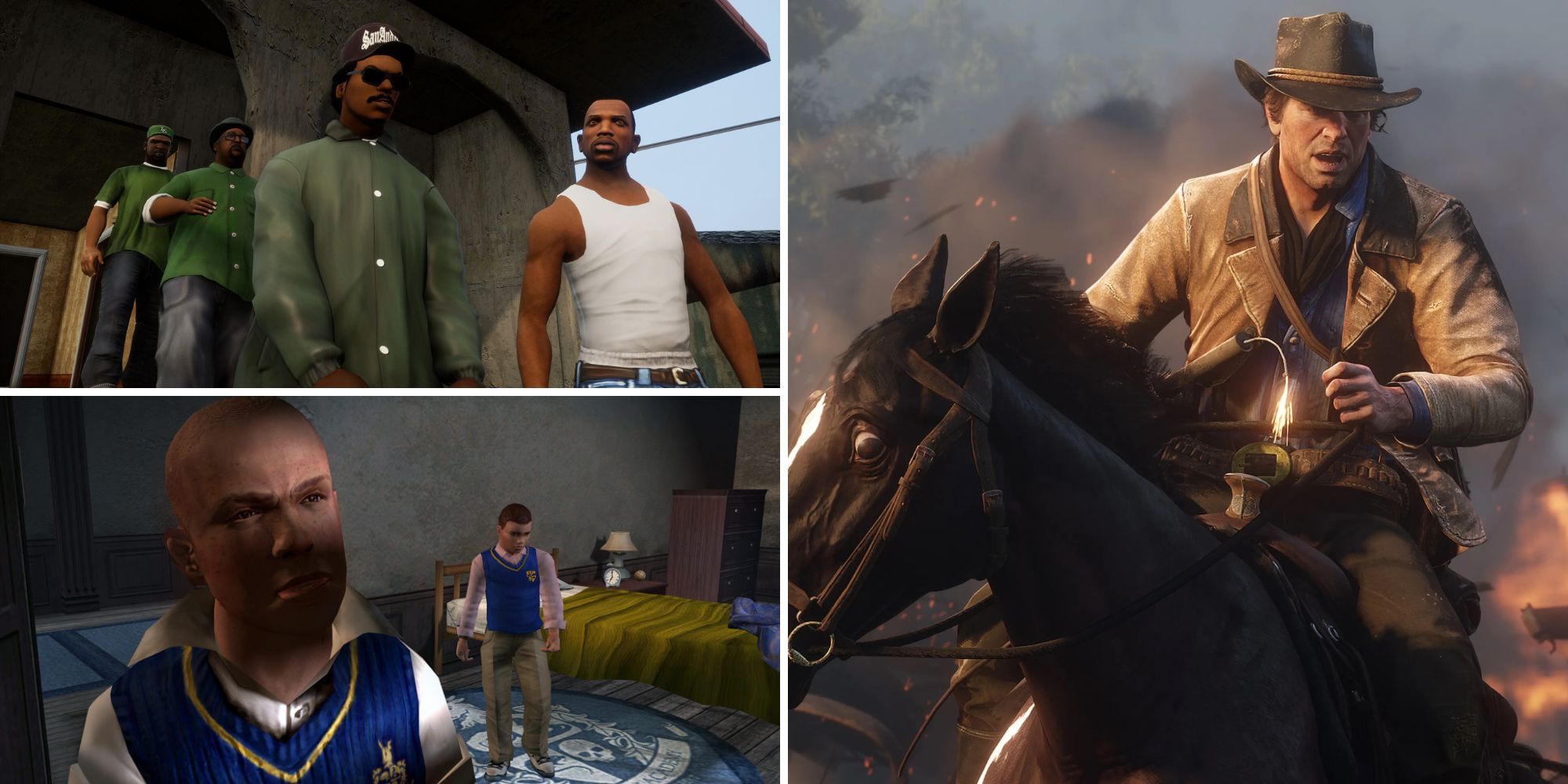  San Andreas, Red Dead Redemption 2, Bully)