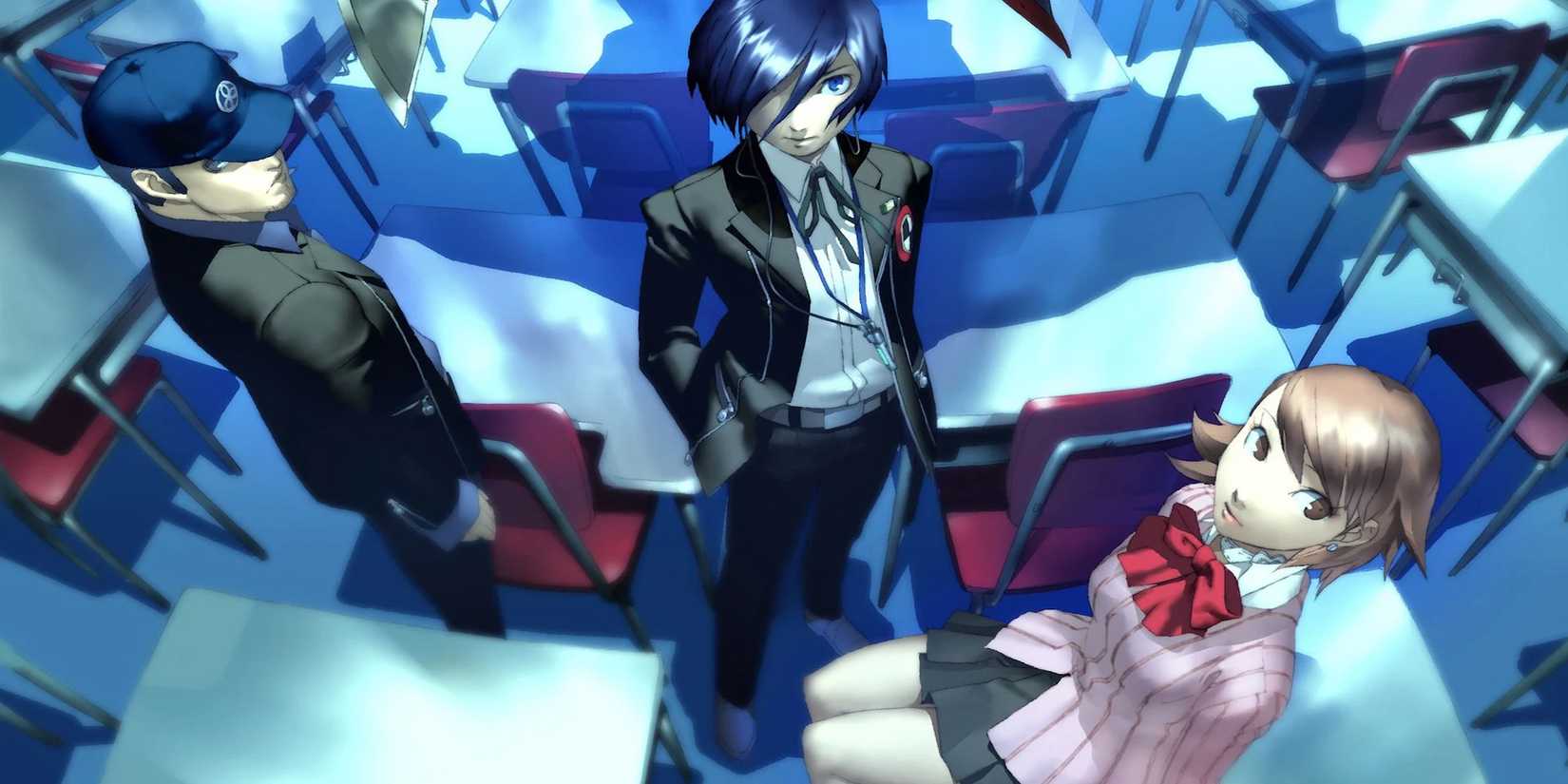 Main characters looking at the audience (Persona 3)