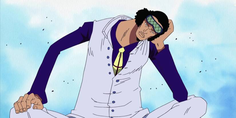 Aokiji de One Piece assis