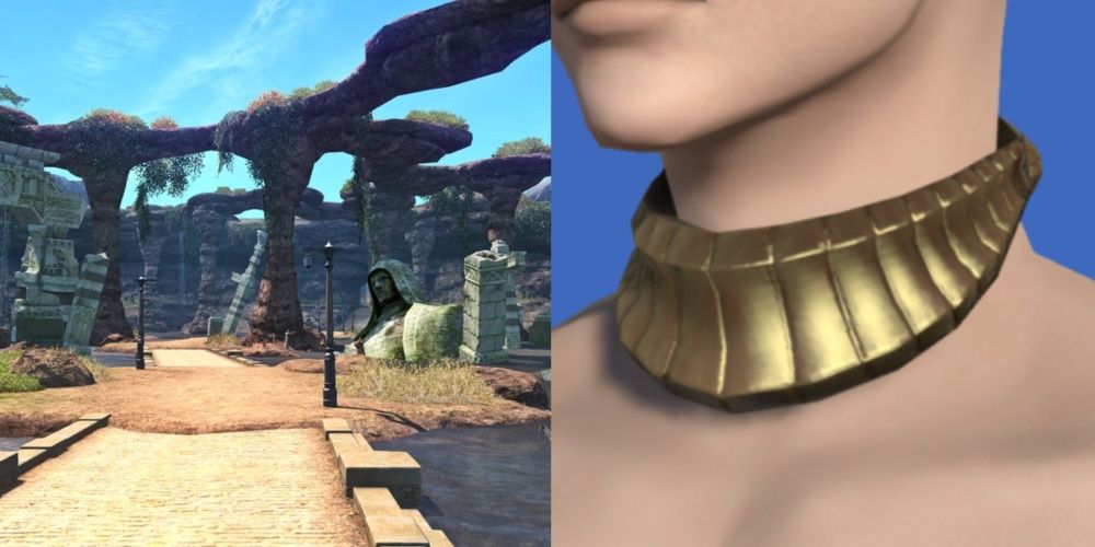 Collage showing the location and key item for Winebaud's final riddle in Final Fantasy 14.