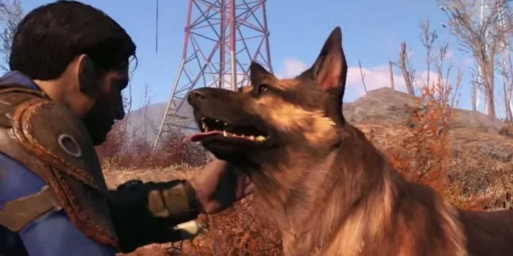 Fallout - Player stroking Dogmeat  