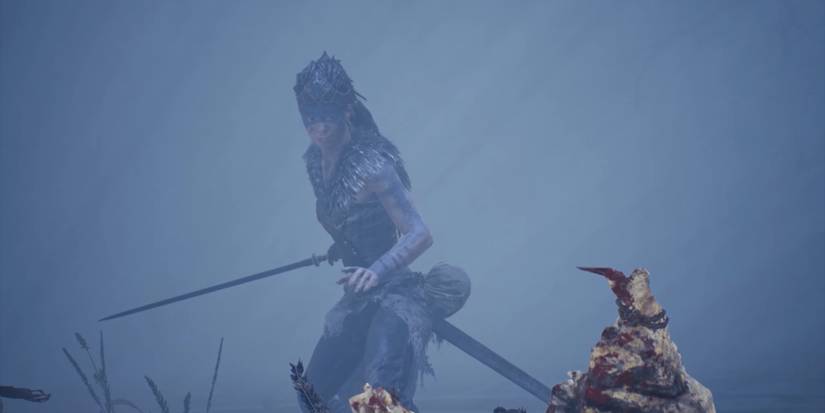 Hellblade Senua's Sacrifice: Senua finishing of a monster