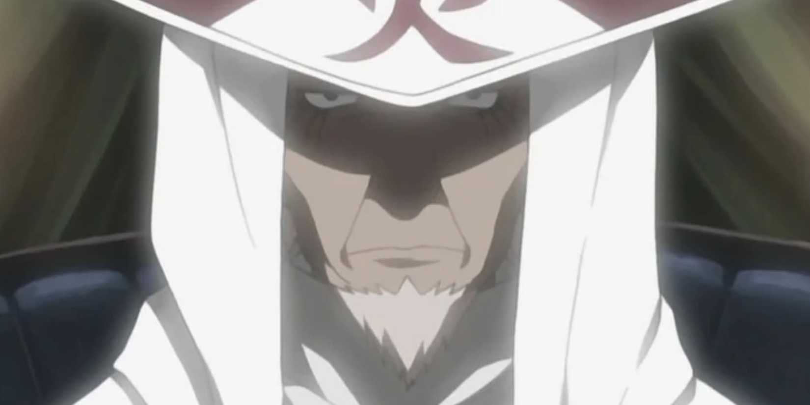 stone face of hiruzen sarutobi from naruto