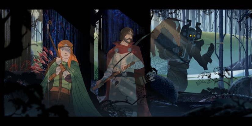 The Banner Saga: hiding from a giant