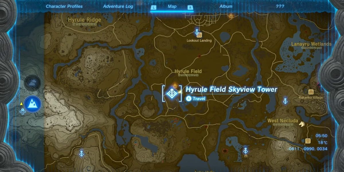 Hyrule Field Skyview Tower Location