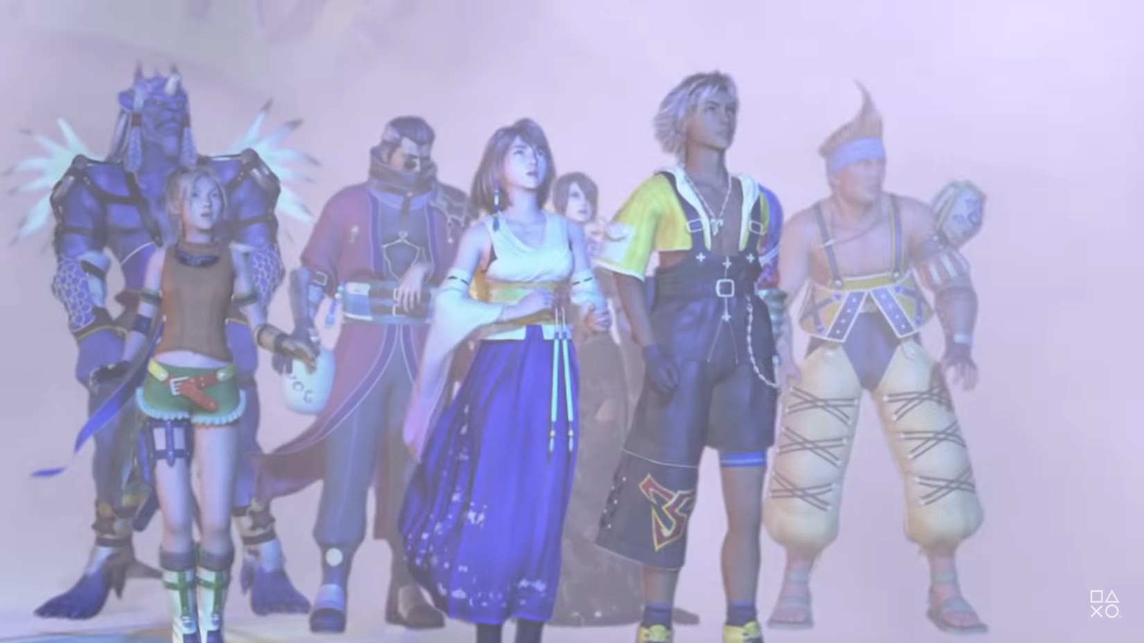 Yuna and Tidus and friends prepare to fight Sin in Final Fantasy X
