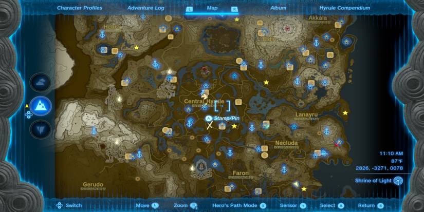 Zelda Tears of the Kingdom Travel Medallion placement restrictions map